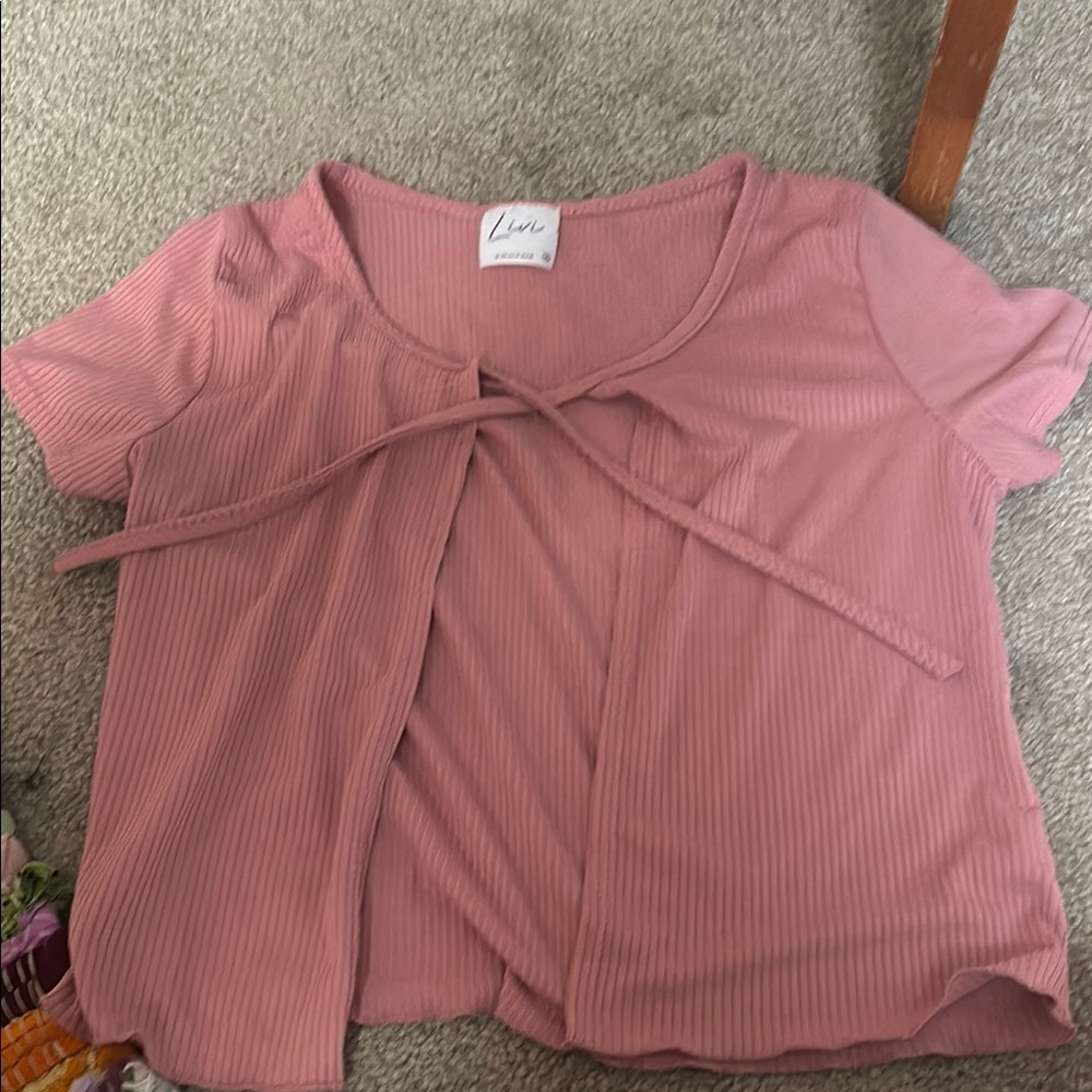 Pink Ribbed Women's Top